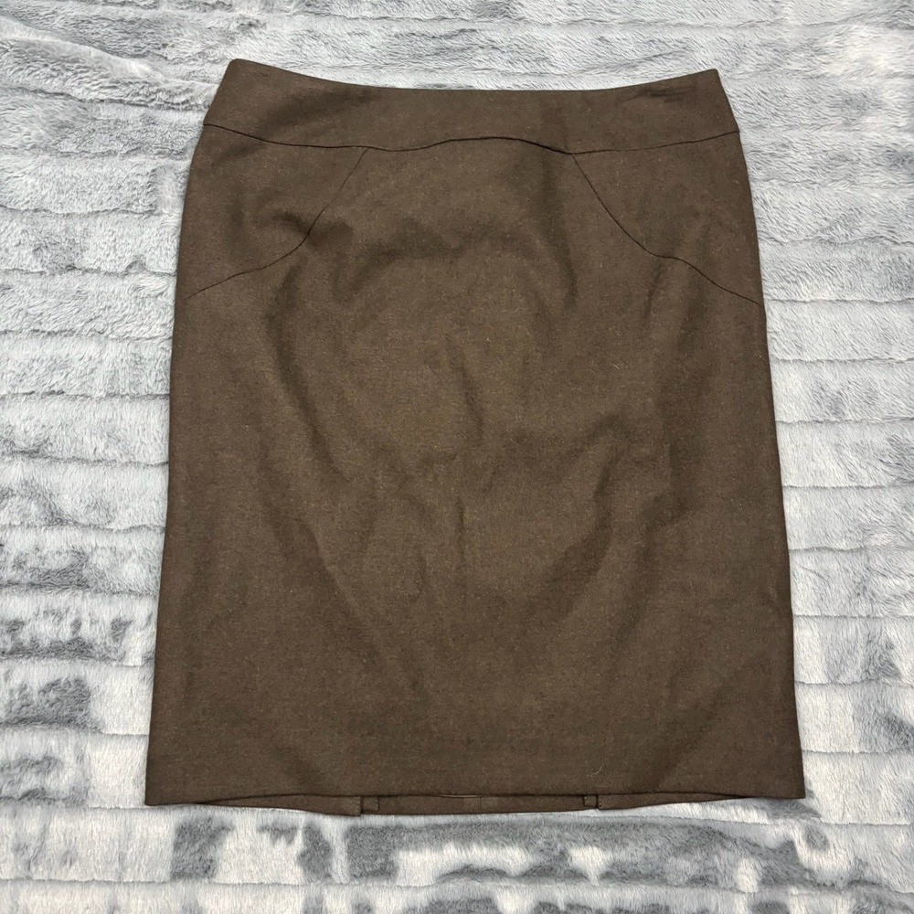 Iris Setlakwe Brown Wool Blend Pencil Skirt Made in Canada Size 6 Professional